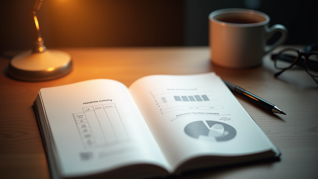 Financial journal with monthly summary and spending insights written